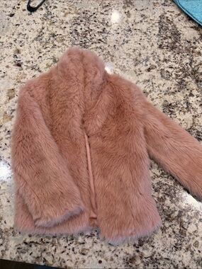 GB girls Dusty Rose Faux Fur Jacket